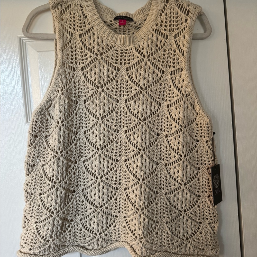 Vince Camuto Cream Knit Tank Top